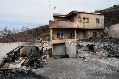 A house destroyed by the fire in Santa Úrsula (Tenerife).