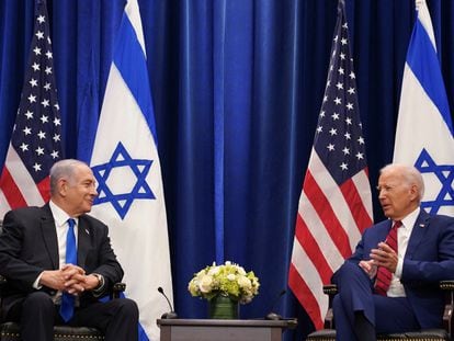 President Joe Biden meets with Israeli Prime Minister Benjamin Netanyahu in New York, on Sept. 20, 2023.