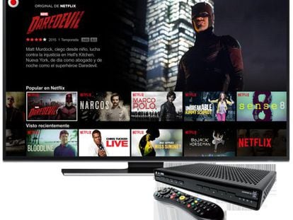 The Netflix service as it will look as part of Vodafone TV.