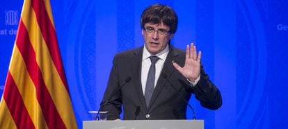 Carles Puigdemont speaks the day after the referendum.
