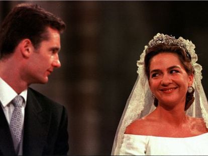 The royal couple&#039;s wedding on October 4, 1997, in Barcelona. 