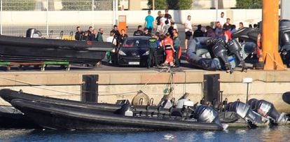 Emergency services on the scene after a speedboat killed a nine-year-old boy.