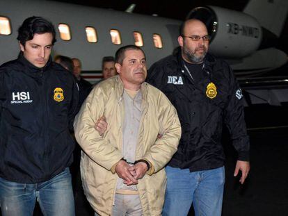 Joaquín 'El Chapo' Guzmán arriving at New York. AP