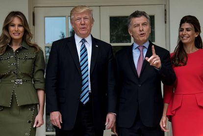 Melania and Donald Trump with Mauricio Macri and Juliana Awada.