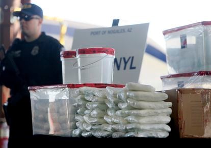 Fentanyl and methamphetamine seized at the border of Nogales, Arizona, in 2019.