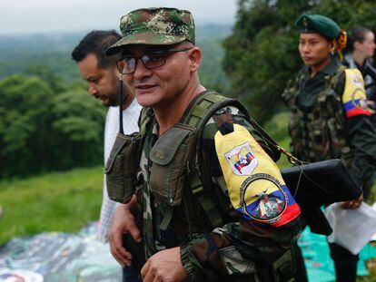 Néstor Gregorio Vera Fernández – better known by his alias “Iván Mordisco” – is commanding general of the FARC dissidents. He is pictured here, in San Vicente del Caguán, on April 16, 2023.