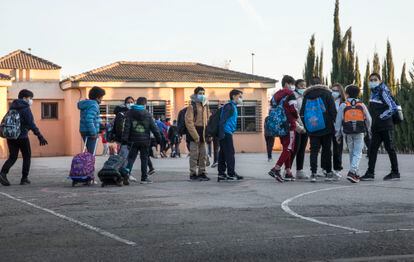 Students at Antonio Machado elementary school in Valencia.