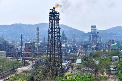 A refinery in the Indian city of Guwahati, which processes huge amounts of Russian crude oil, at the end of March, 2023.