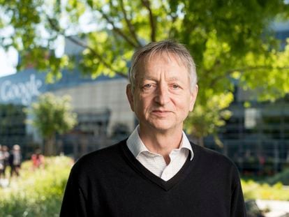 Computer scientist Geoffrey Hinton, known as the "godfather of artificial intelligence," at Google's headquarters in Mountain View, California, in 2015.