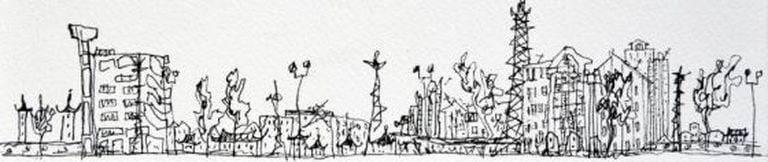 A sketch from the plan to create sustainable solutions for mass urban housing.