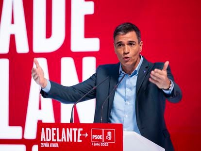 Spain's Prime Minister Pedro Sánchez at a campaign event for the national election to be held on July 23.