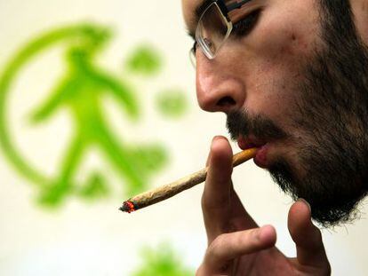 A member of one of Barcelona&#039;s cannabis clubs. 