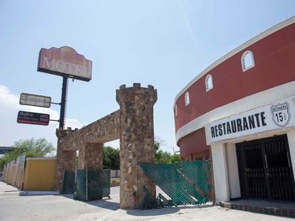 Entrance to Nueva Castilla motel, where the body of Debanhi Escobar was found on April 22.
