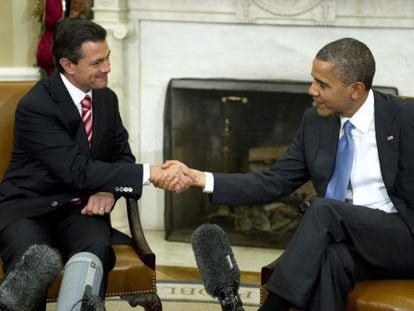 Barack Obama with Mexican President Enrique Peña Nieto in the White House last November.