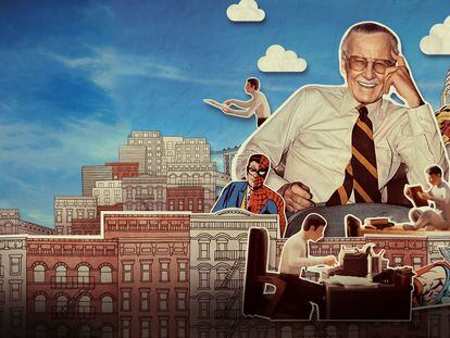 A promotional image from David Gelb’s documentary ‘Stan Lee’ on Disney+.