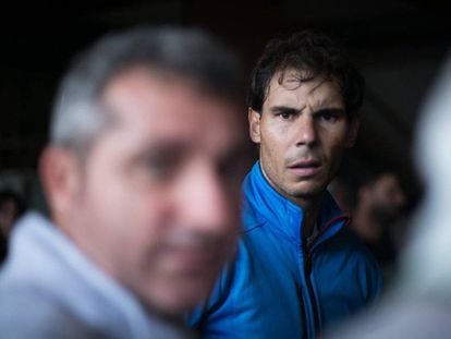 Rafael Nadal during the clean-up operation in Sant Llorenç earlier this year.