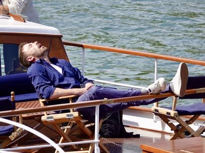 Ben Affleck, sleeping on his honeymoon in Paris.