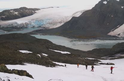 The Johnson Glacier on Livingston Island during a heatwave in February 2020.