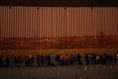 Migrants seeking asylum in the United States gather