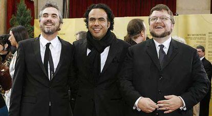 The Three Amigos: Alfonso Cuarón, Alejandro González Iñárritu and Guillermo del Toro at the 2007 Academy Awards.
