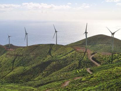 The wind-power plant on the Canary Island of El Hierro.