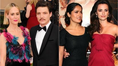 Sarah Paulson and Pedro Pascal (left) and Salma Hayek and Penélope Cruz are examples of celebrity friends who have supported each other since the beginning of their careers.