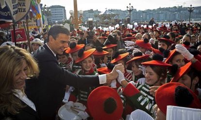 Pedro Sánchez in San Sebastián on Wednesday.