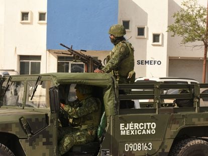 Mexican Army personnel outside in Matamoros, Tamaulipas, in a file photo from 2023.