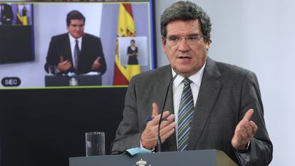 Social Security Minister José Luis Escrivá at a news conference on September 29.