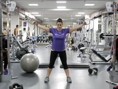 Silvia García, 28, goes to the gym five times a week.