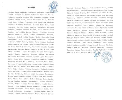 The full list with the names of the affected people.