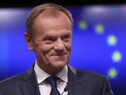 European Council President Donald Tusk in Brussels on Sunday.