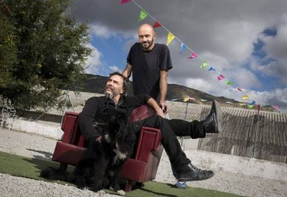 Mariano Rabadán, 46, (seated) and Ignacio Yuste, 44, both moved from Madrid to Bustarviejo where they run the Nave Indeleble, an artists’ cooperative. They say that despite being a small town, many creative people are coming to live here, attracted by the cultural activity. “The peaceful pace of life helps with inspiration,” says Rabadán.
