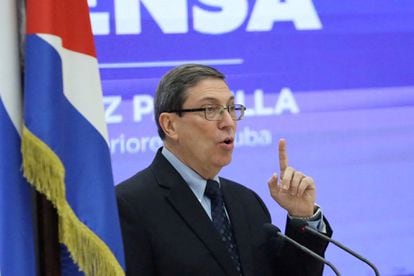 Cuba's Foreign Minister Bruno Rodriguez speaks during a news conference in Havana, Cuba, October 19, 2023.