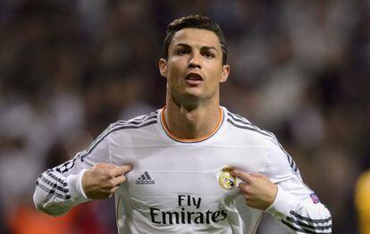 Cristiano Ronaldo celebrates scoring against Juventus on Wednesday. 
