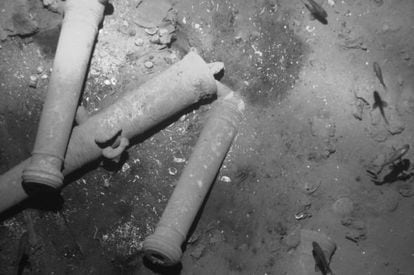 Cannon belonging to the ‘San José’ at the bottom of the sea.