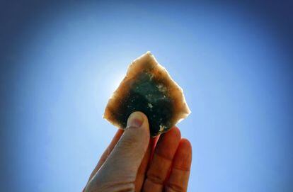 A piece of flint discovered at the Ahijones site.