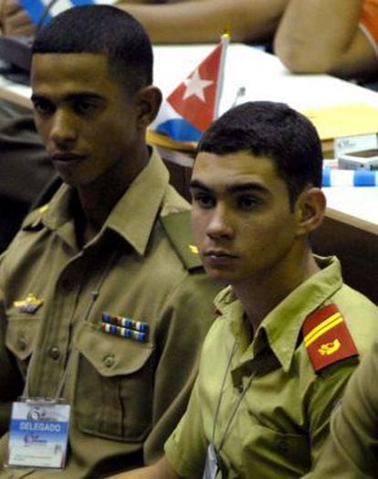 Eli&aacute;n Gonz&aacute;lez during the Communist Youth Congress in 2010.