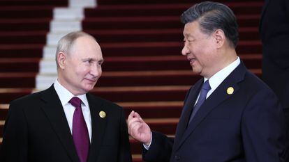 Vladimir Putin and Xi Jinping in Beijing, on October 17.