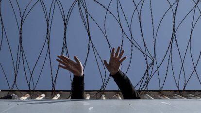 A migrant holding center in Ceuta.