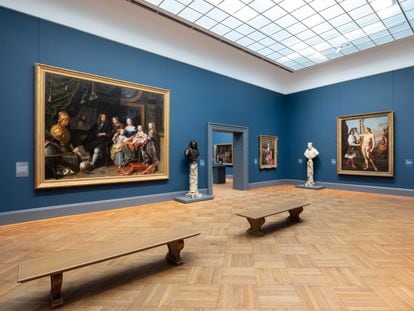 One of the rooms at the Met that houses the European Paintings collections. The new natural lighting system can be seen, in an image provided by the museum.
