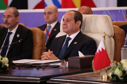President of Egypt Abdel Fattah El-Sisi attends the Cairo Peace Summit on the Israel-Hamas conflict.