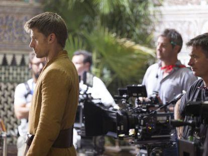 Actor Nikolaj Coster-Waldau during the Seville shoot on Thursday.