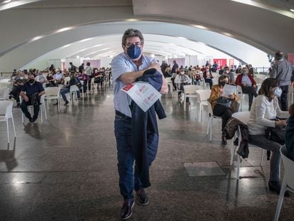 A mass-vaccination site in Valencia on Monday.