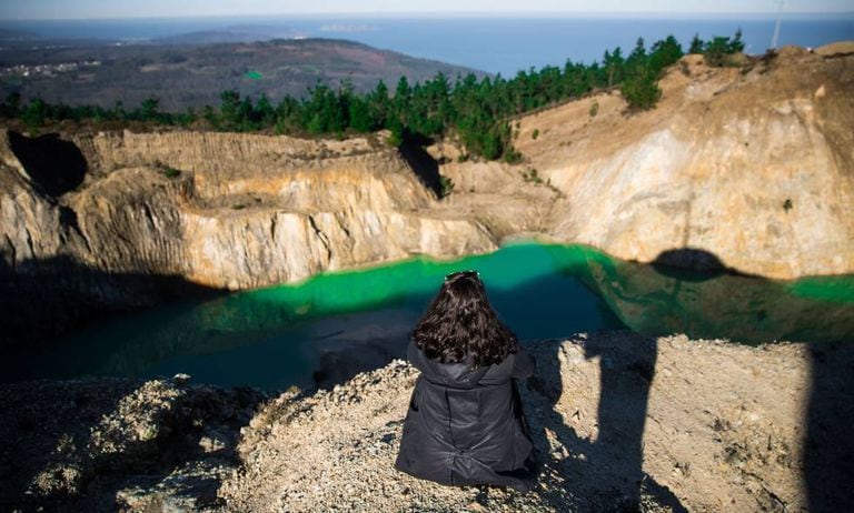 A pool containing mining residue at Monte Neme in Galicia.