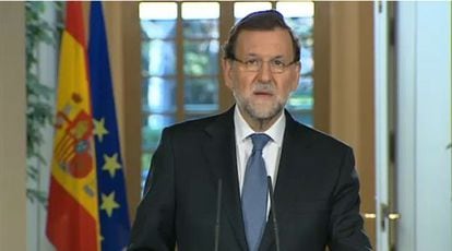 Spanish Prime Minister Mariano Rajoy, during his televised address on Friday.