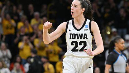Caitlin Clark during a March game with her University of Iowa team.