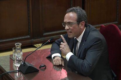 Former Catalan minister Josep Rull speaking at the Supreme Court on Wednesday.