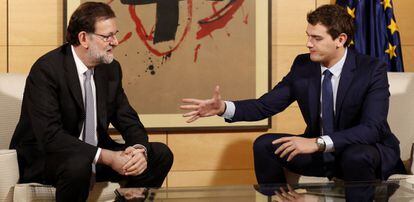 Mariano Rajoy and Albert Rivera, during their meeting last week.