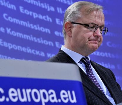 EU Economic and Monetary Affairs Commissioner Olli Rehn at a news conference on Wednesday.